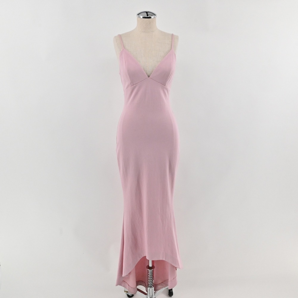 NBD Mermaid High Low Gown Womens Size S Pink Formal Evening Prom Dress Wedding